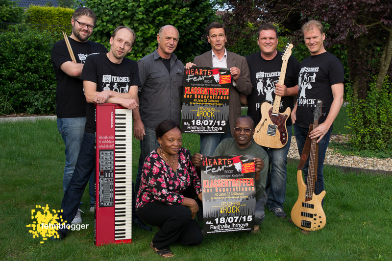 (v.l.o) Michael Cramer, Jens Boldt, Nikolaus Nordmann (Nyeri Kinderhilfe), Rainer Bruns (Schulzentrum Collhusen), Ralf Janssen, Frank Janssen, Daniel und Alice Gakwa (Nyeri Kinderhilfe)
